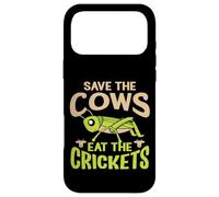 Carcasa para iPhone 17 Pro MAX Cita Divertida Vegana - Eat The Crickets - Save The Cows