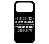 Carcasa para iPhone 17 Pro MAX Cita Inspiradora en la Quietud de la Creación de Dios