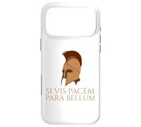 Carcasa para iPhone 17 Pro MAX Cita Latina - Si Vis Pacem para Bellum - Casco Espartano