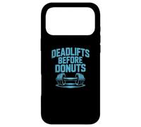 Carcasa para iPhone 17 Pro MAX Citas Divertidas de Gimnasio Peso Muerto Antes de donas Gimnasio Motivacional