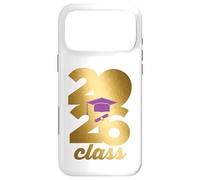 Carcasa para iPhone 17 Pro MAX Class of 2026 Graduation Golden Numbers Cap Diploma