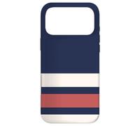 Carcasa para iPhone 17 Pro MAX Classic Navy Red White Horizontal Stripes Chic Pattern