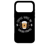 Carcasa para iPhone 17 Pro MAX Coffee Gives Me Teacher Powers Cafeine Baristas Coffee Lover