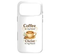 Carcasa para iPhone 17 Pro MAX Coffee In My Hand Christ In My Heart Watercolor Christian