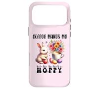 Carcasa para iPhone 17 Pro MAX Coffee Makes Me Hoppy Easter Cute Bunny Drinking Coffee Cup
