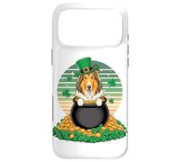 Carcasa para iPhone 17 Pro MAX Collie St Patricks Day Leprechaun Shamrock Collies