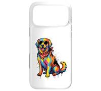 Carcasa para iPhone 17 Pro MAX Colorido Golden Retriever Graffiti Art Gafas De Sol Diseño