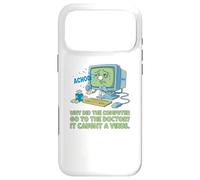 Carcasa para iPhone 17 Pro MAX Computadora enferma Atrapado Virus Ver Doctor papá Broma Divertido Juego de Palabras