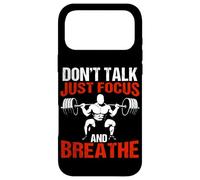 Carcasa para iPhone 17 Pro MAX Concentrarse y Respirar Powerlifting Motivación Gimnasio Fitness