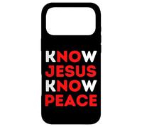 Carcasa para iPhone 17 Pro MAX Conoce a Jesús Conoce la Paz Fe Cristiana Religiosa Navidad