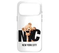 Carcasa para iPhone 17 Pro MAX Cool Awesome New York City NYC Teddy Bear Novelty Graphic