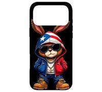 Carcasa para iPhone 17 Pro MAX Cool Bunny Puerto Rican Flag Hoodie Outfit Vibes Boricua