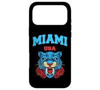 Carcasa para iPhone 17 Pro MAX Cool Miami Beach with Floral Wild Tiger Illustration Graphic