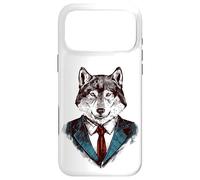 Carcasa para iPhone 17 Pro MAX Cool Sketch Drawing Fox Wearing a Suit Illustration Graphic