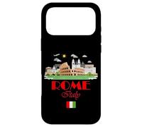 Carcasa para iPhone 17 Pro MAX Cool Vintage Roma Italia Skyline with Italy Flag, Rome Italy