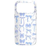 Carcasa para iPhone 17 Pro MAX Coquette Blue Bows and Ribbons Pattern Romantic Style