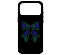 Carcasa para iPhone 17 Pro MAX Coquette Bow Scottish Clan Campbell Reloj de tartán a Cuadros