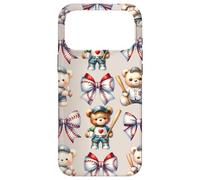 Carcasa para iPhone 17 Pro MAX Coquette Teddy Bear Soft Aesthetic Bow Baseball Girl Women