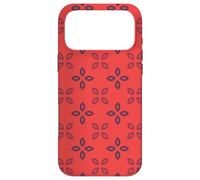 Carcasa para iPhone 17 Pro MAX Coral Red Maroon Petal Leaf Motifs Cross Blossom Pattern