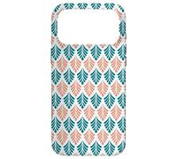 Carcasa para iPhone 17 Pro MAX Coral Teal Orange Leaves Petal Vintage Botanical Pattern