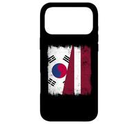 Carcasa para iPhone 17 Pro MAX Corea del Sur Letonia Media Bandera Corea del Sur Letonia Herencia