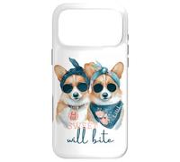 Carcasa para iPhone 17 Pro MAX Corgi Dogs Sweet Will Bite Savage, descarado y Lindo Humor