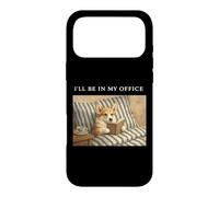 Carcasa para iPhone 17 Pro MAX Corgi I'Ll Be In My Office Bookworm Nerd Reader Leer Vintage