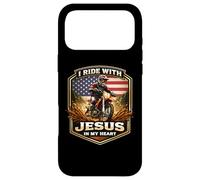Carcasa para iPhone 17 Pro MAX Corro con Jesús en mi corazón American Dirt Bike Rider USA