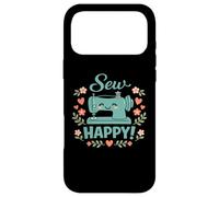 Carcasa para iPhone 17 Pro MAX Coser Happy Cute máquina de Coser Corazones Florales