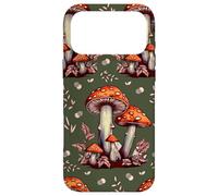 Carcasa para iPhone 17 Pro MAX Cottagecore Aesthetic Mushroom Vintage Dark Green and Orange