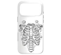 Carcasa para iPhone 17 Pro MAX Cottagecore Esqueleto Estético Rosas Tórax Suave Grunge