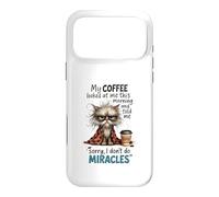 Carcasa para iPhone 17 Pro MAX Cranky Cat Coffee No Miracles Humor matutino