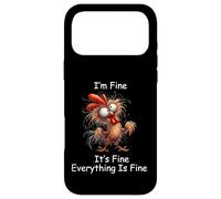 Carcasa para iPhone 17 Pro MAX Crazy Chicken I'm Fine It's Fine Todo está Bien