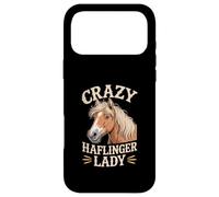 Carcasa para iPhone 17 Pro MAX Crazy Haflinger Lady Horse Lover Western Equestrian