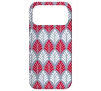 Carcasa para iPhone 17 Pro MAX Crimson Red Gray Leaf Wing-Like Feather Geometric Pattern