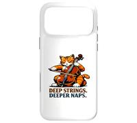 Carcasa para iPhone 17 Pro MAX Cuerdas Profundas. Siestas más Profundas. Violonchelo Gato Música Humor