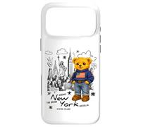 Carcasa para iPhone 17 Pro MAX Cute American Teddy Bear Sketch Drawing, New York Teddy Bear