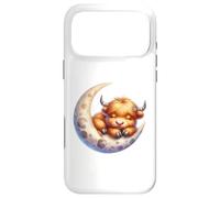 Carcasa para iPhone 17 Pro MAX Cute Baby Highland Cow Sleeping on The Moon Heifer Farm