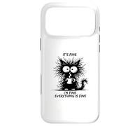 Carcasa para iPhone 17 Pro MAX Cute Black Cat It's Fine I'm Fine Everything Is Fine Funny
