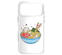 Carcasa para iPhone 17 Pro MAX Cute Cat Eating Ramen Bowl Kawaii Food