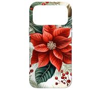 Carcasa para iPhone 17 Pro MAX Cute Christmas Poinsettia Red Flower White Floral Winter