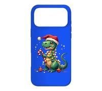 Carcasa para iPhone 17 Pro MAX Cute Christmas T-Rex Shirt Dinosaur Lights & Candy Cane