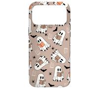 Carcasa para iPhone 17 Pro MAX Cute Ghost Reading Books Retro Groovy Spooky Beige Pattern