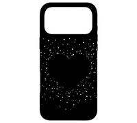 Carcasa para iPhone 17 Pro MAX Cute Heart Black and White Art Stars for Women and Teens