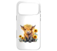 Carcasa para iPhone 17 Pro MAX Cute Highland Cow with Sunflowers Country Heifer Farm Farmer