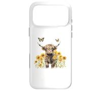 Carcasa para iPhone 17 Pro MAX Cute Highland Cow with Sunflowers Country Heifer Farm Farmer