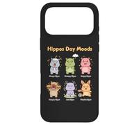 Carcasa para iPhone 17 Pro MAX Cute Hippo Day Moods - Divertido diseño de emociones de hipopótamo