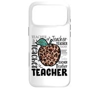 Carcasa para iPhone 17 Pro MAX Cute Teacher Leopard Apple For Women & New Preschool Teacher