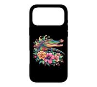 Carcasa para iPhone 17 Pro MAX Cute Womens Girls Bright Floral Flowers Alligator Crocodile