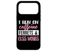 Carcasa para iPhone 17 Pro MAX Cute Womens Girls Run on Caffeine & Words Ferret Lover